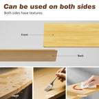 Wood-look shelf boards with front and back surfaces shown for both-side use