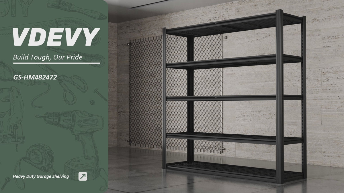 48" W Wire Mesh Shelving 5 Tier Storage Shelves